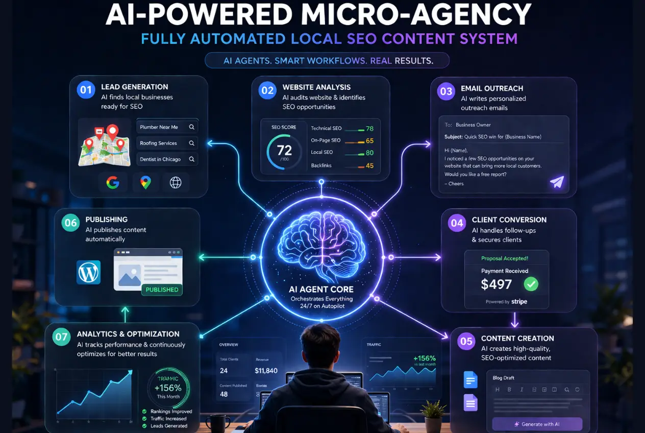 AI-powered automated business system running on autopilot