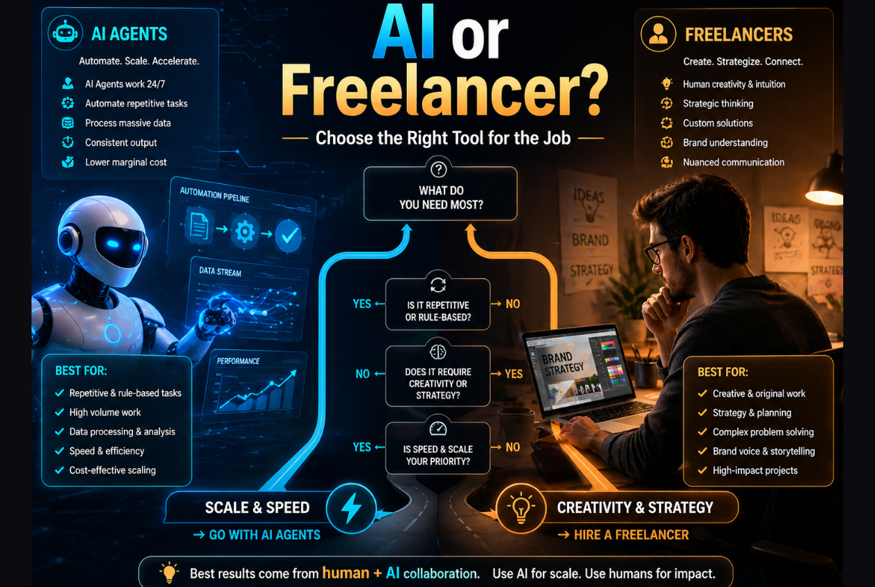 When Should You Use AI Agents and When Should You Hire a Freelancer