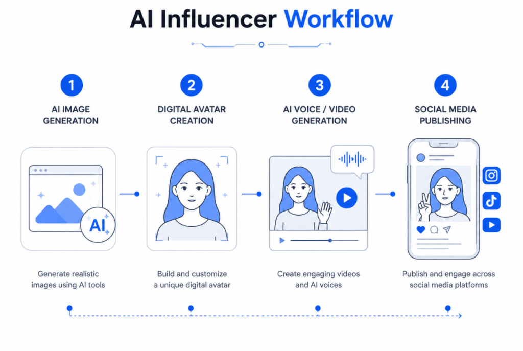 What Are AI Influencers with AI influencer workflow