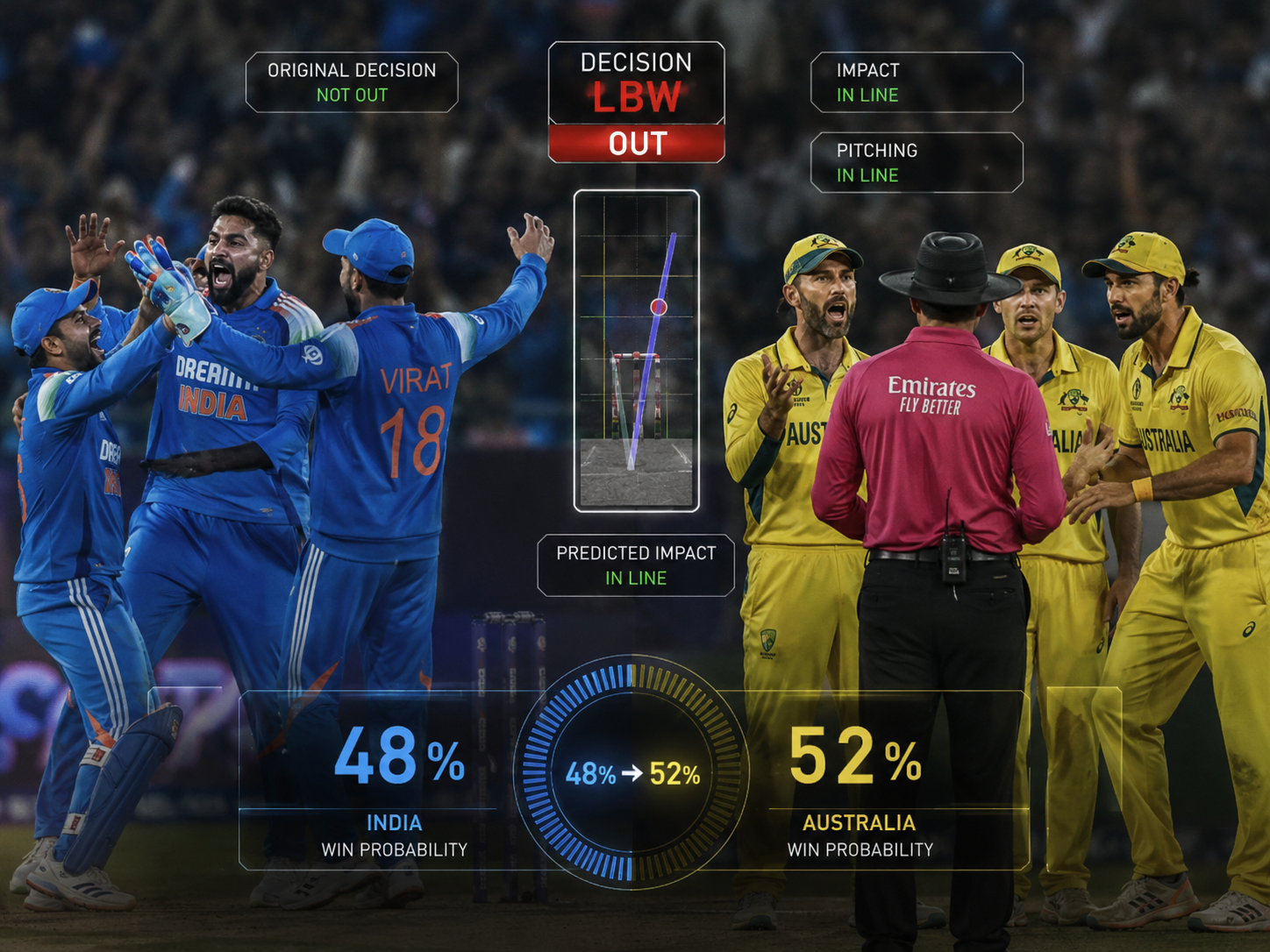 Incorrect umpiring decisions affect match outcomes