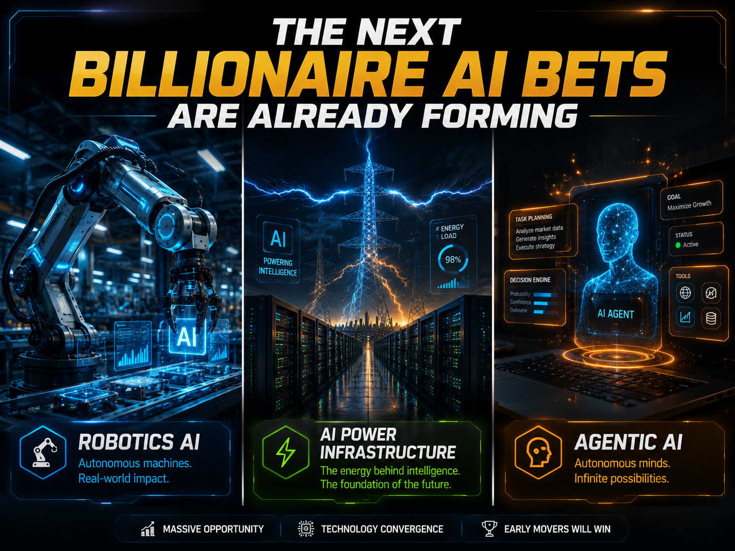 Future AI investment themes — robotics AI power infrastructure and agentic AI companies