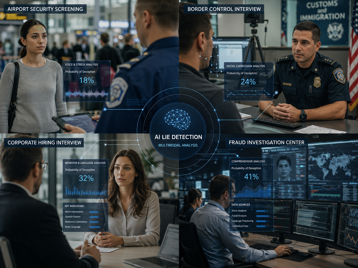 Real-world applications of AI lie detection technology