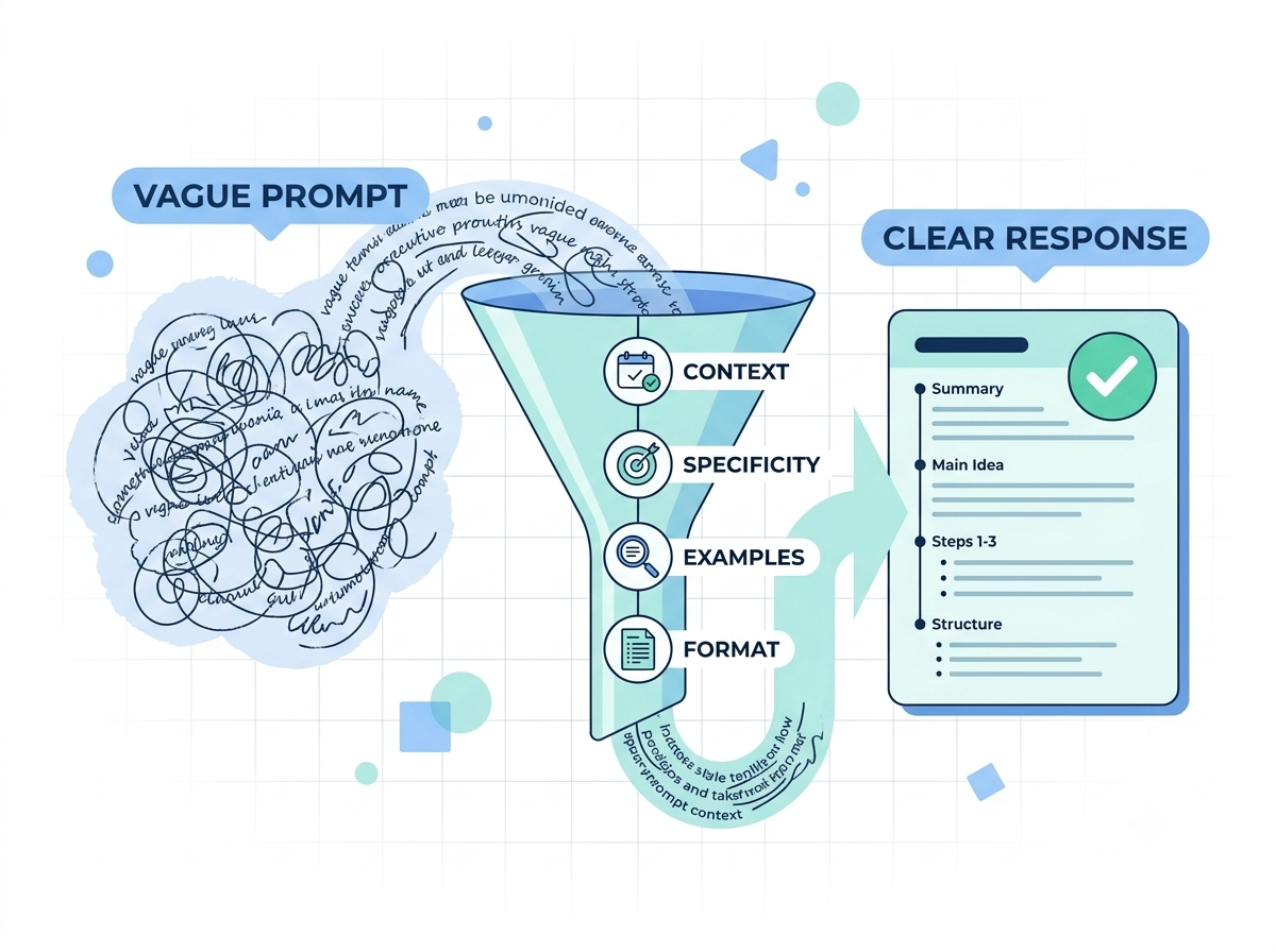 Structure vague AI prompts into clear, specific instructions for better responses