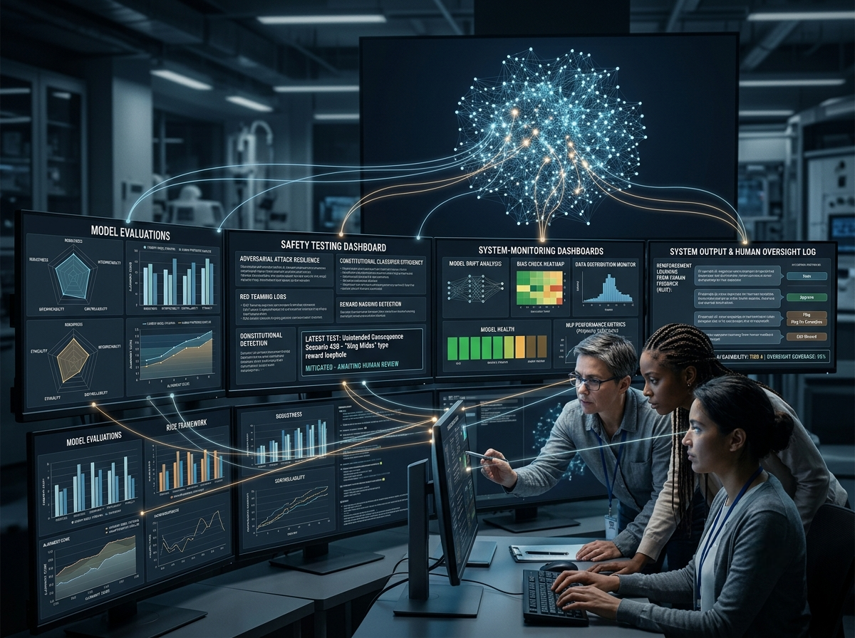 Show AI alignment research and human oversight